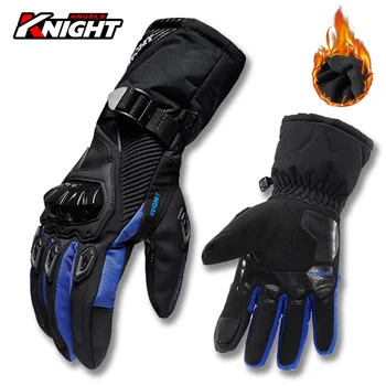 Мотоциклетные перчатки, зимние утолщенные перчатки с сенсорным экраном на весь палец, водонепроницаемые защитные перчатки от падения, мото, нескользящие перчатки для верховой езды
