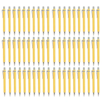 60 шт./лот Шариковая ручка из бамбукового дерева с наконечником 1,0 мм, офисные школьные канцелярские принадлежности, фирменные шариковые ручки, бамбуковая ручка