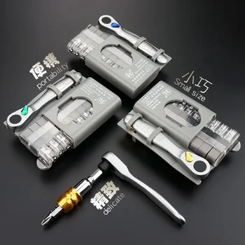 мини-трещоточный ключ, набор отверток, Многофункциональные ручные инструменты для крестообразной отвертки специальной формы с прорезями