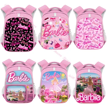 2023 Школьная сумка Kawaii Barbie, 25 стилей, Маленький рюкзак с принтом Мультяшной Барби, Женская Розовая сумка для девочек, Студенческий рюкзак