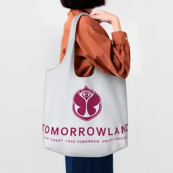 Печатные сумки для покупок Tomorrowlands Tote, моющиеся Холщовые сумки для покупателей, Бельгийская сумка для фестиваля электронной танцевальной музыки, сумочка