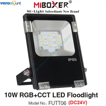 MiBoxer FUTT06 DC24V 10 Вт RGB + CCT Светодиодный Прожектор IP65 Водонепроницаемое Наружное Освещение 2.4 G RF Дистанционное WiFi приложение Alexa Голосовое Управление