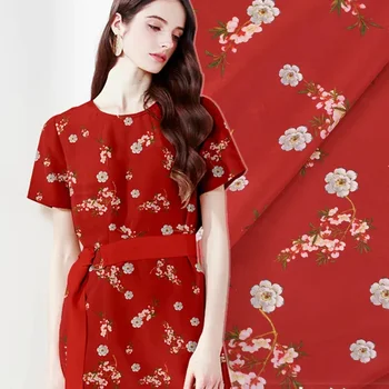 Натуральный шелк тутового дерева, китайский метр ткани, цифровая печать, крепдешиновая ткань, ткань для платья-рубашки диаметром 16 мм, оптовая продажа ткани