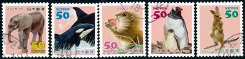 5 ШТ., марка почты Японии, Клейма животных, настоящий оригинал, используется с почтовой маркой, коллекция марок
