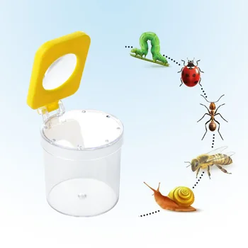 Портативная коробка для наблюдения за насекомыми, Чашка для детей, Кормление насекомых на открытом воздухе, Экспериментальное Увеличительное стекло, коробка для наблюдения