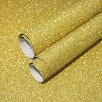 Многофункциональная контактная бумага с блестками, отклеивающаяся от серебристо-золотых обоев, виниловая пленка, самоклеящиеся обои.