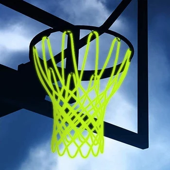 YFASHION Нейлоновая светящаяся баскетбольная сетка для замены сверхпрочной нейлоновой сетки в любую погоду для помещений и улицы 12 петель