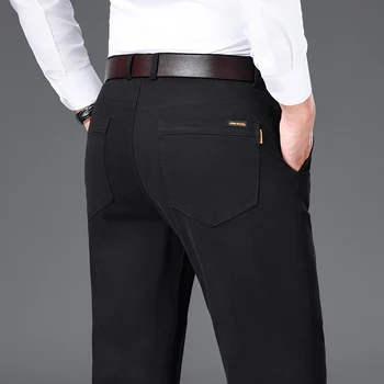 Деловые повседневные мужские джинсы, стрейчевые свободные непринужденные прямые джинсовые брюки, модный тренд бренда, красивые осенние новые брюки для мужчин