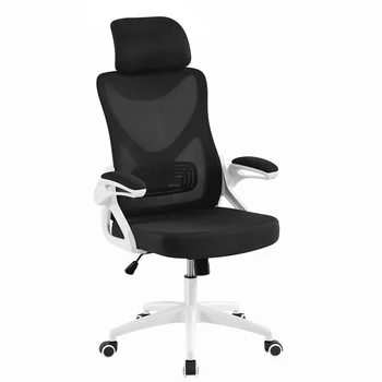 Эргономичный офисный стул Renwick из сетки с высокой спинкой и регулируемым мягким подголовником Белый/черный