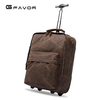 Высококачественная вощеная кожаная багажная тележка weekender, дорожная холщовая спортивная сумка-тележка для путешествий