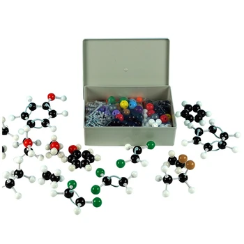 Набор молекулярных моделей из 444 предметов, неорганическая и органическая химия, научные атомы PP, молекулярные модели, кодирующие атомы для детей