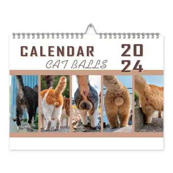 Кошачьи попки на 2024 год Для любителей кошек Календарь забавных кошек, Календарь попок котенка на 2024 год Ежемесячные настенные календари Милая забавная порода собак