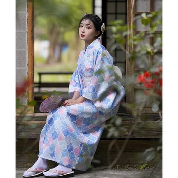 Женское японское традиционное кимоно в стиле ретро, официальная Юката, костюм для косплея, одежда для фотосъемки, платье для выступлений