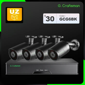 UZ G.Craftsman 6-Мегапиксельная IP-камера POE Kit System CCTV Security AI Person Vehicle Detection Аудио Видеонаблюдение VideoLink