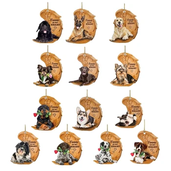 Брелок-подвеска с изображением собак-качелей, мультяшные зеркала заднего вида, подвесной орнамент