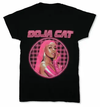 Розовая мужская футболка Doja Cat, черная, С коротким рукавом ОТ s До 5xl 1f1456