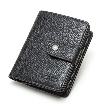 100% натуральная кожа RFID блокировка бумажник мужчины короткие кошельки для монет кошелек мужской маленький кошелек засов визитницы человек cuzdan