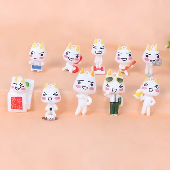 10ШТ Мультяшная фигурка кота Иноуэ Торо, мини-модель аниме-игры Kawaii, Украшение столешницы для офиса, Детские Рождественские подарки, Игрушки