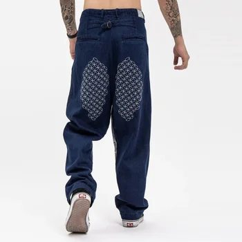 Японская мода Kapital Hirata Hohiro, Повседневные брюки с принтом, Трендовые Универсальные Винтажные Свободные джинсы, мужские брюки