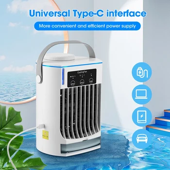 Охладитель воздуха, Бытовой Спрей-Увлажнитель, Вентилятор для кондиционирования воздуха с водяным охлаждением, настольный USB-вентилятор для охлаждения Кондиционера