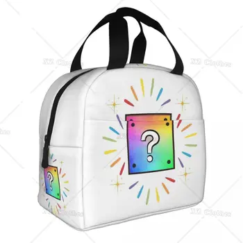 Красочный блок вопросов, Изолированная сумка для ланча, Переносной контейнер-холодильник, сумка-тоут, Ланч-бокс с карманом для женщин, мужчин, на пляже, на открытом воздухе