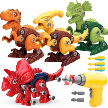 Детские игрушки с динозаврами для детей 3-12 лет, гайки для сборки, наборы моделей, безопасные блоки, подарки для малышей раннего возраста