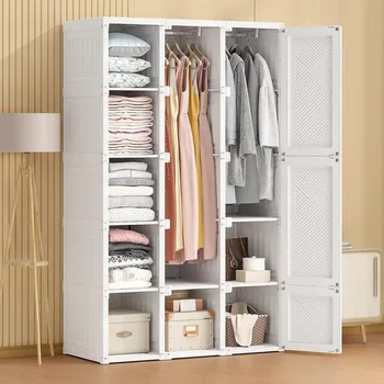 В шкафу для одежды используется многомодульная интегрированная складная конструкция для быстрого расширения и эффекта складывания. Спальня