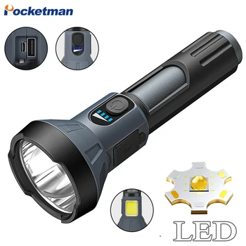Супер Яркий светодиодный фонарик Pocketman, Тактические Фонари, Водонепроницаемый фонарик, USB Перезаряжаемый фонарик, Рабочий свет