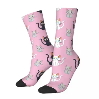 Модные Мужские носки для мужчин, повседневные Носки с рисунком кота Луны Артемиды Дианы Каваи, Женские носки с рисунком Весны, лета, осени, зимы