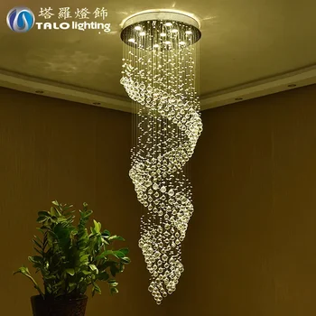 Mangic-candelabro de cristal moderno para Interior, escalera de diseño en espiral, pasillo de lujo, LED