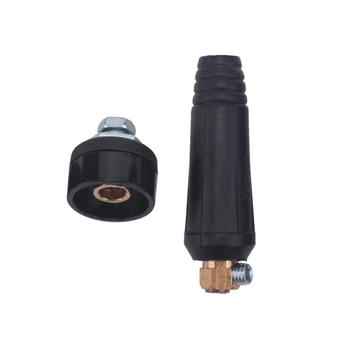 1 Комплект черного кабельного разъема для электросварочного аппарата европейского типа DKJ 10-25 Быстроразъемная розетка