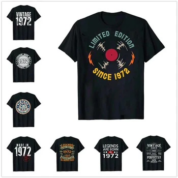 Camiseta Винтажная Футболка Made In 1972, Мужская, Все Оригинальные Детали, Футболка Birthday Legend, Рожденная в 1972 году, Футболка с Ограниченным тиражом 1972, Футболка