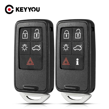 KEYYOU Бесплатная Доставка Smart Car Key Shell Для Volvo XC60 S60 S60L V40 V60 S80 XC70 5/6 Кнопок Smart Car Key Case Cover