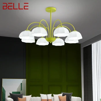 Подвесной потолочный светильник BELLE Green Glass LED Креативный Простой дизайн Подвесной люстры для дома Гостиной Спальни