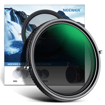 NEEWER 2 в 1 HD-переменный ND-фильтр, фильтр ND2–ND32 и CPL-фильтр, совместимый с объективом камеры, устойчивое к царапинам оптическое стекло