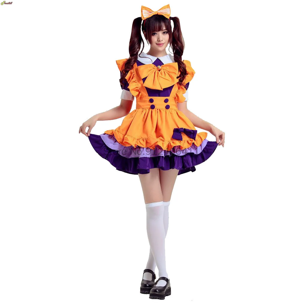 Униформа горничной в стиле Лолиты на Хэллоуин, милое платье в стиле Лолиты, женские японские костюмы для косплея, костюм горничной для женщин